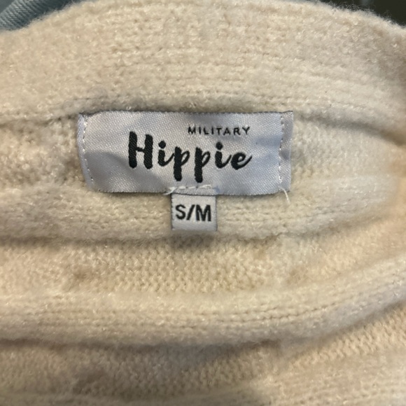 Milatary Hippie Cream Sweater - Picture 3 of 3